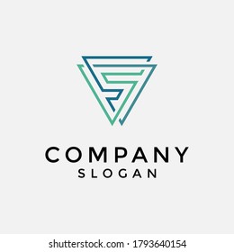 letter S triangle logo. editable and easy to custom