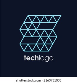 Letter S Triangle Polygon Tech Logo