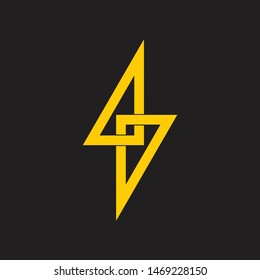 letter s triangle thunder shape symbol logo vector