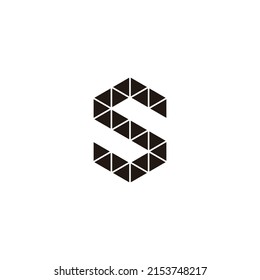 letter S triangles geometric symbol simple logo vector