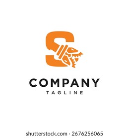 Letter S Tricone Drill Bit Logo Icon Vector