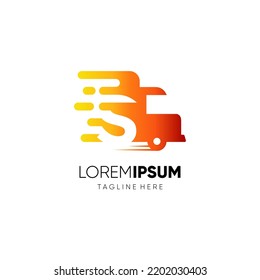 Letter S Truck Logo Design Vector Icon Graphic Emblem Illustration