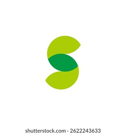 letter s twist leaf 3d shadow logo vector 