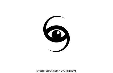 Letra S Girada Con Vector De Logotipo De Monograma Ocular