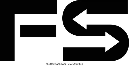 letter s two arrow recycle or exchange logo with vector file.