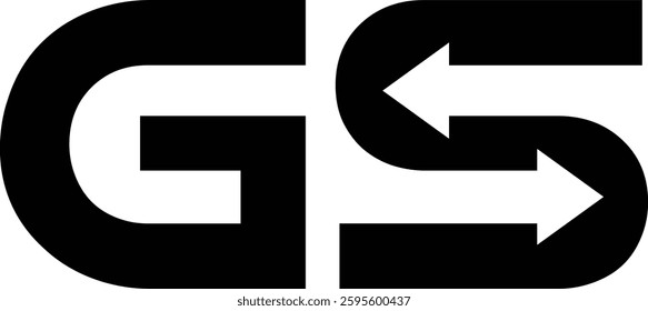letter s two arrow recycle or exchange logo with vector file.