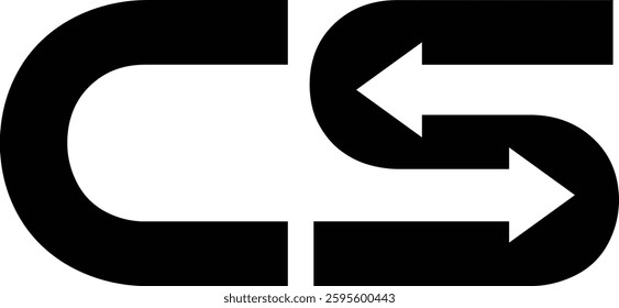 letter s two arrow recycle or exchange logo with vector file.