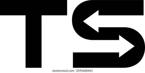 letter s two arrow recycle or exchange logo with vector file.