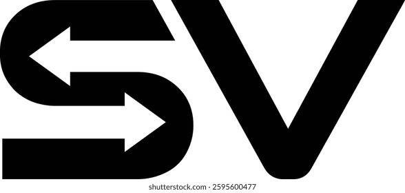 letter s two arrow recycle or exchange logo with vector file.