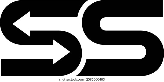 letter s two arrow recycle or exchange logo with vector file.