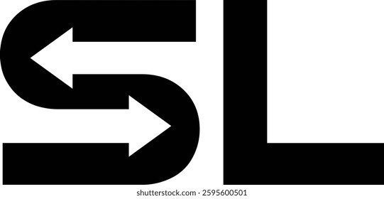 letter s two arrow recycle or exchange logo with vector file.