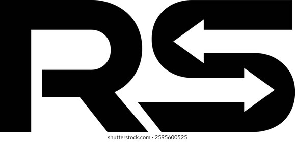 letter s two arrow recycle or exchange logo with vector file.