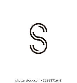 Letter S two lines geometric symbol simple logo vector