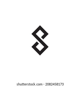 letter S two squares simple symbol logo vector