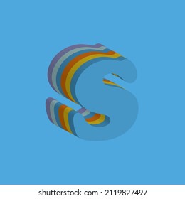 Letter s typography stacked 3dvector