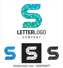 Letter S (Typography) Vector Symbol Company Logo (Logotype). Motherboard Connectors Technology Style Icon Illustration. Elegant Identity Concept Design Idea Brand Template.