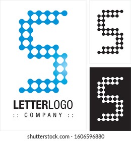 Letter S (Typography) Vector Symbol Company Logo (Logotype). Motherboard Connectors Technology Style Icon Illustration. Elegant Identity Concept Design Idea Brand Template.