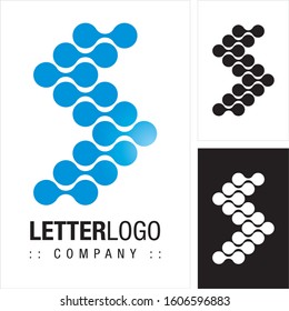 Letter S (Typography) Vector Symbol Company Logo (Logotype). Motherboard Connectors Technology Style Icon Illustration. Elegant Identity Concept Design Idea Brand Template.