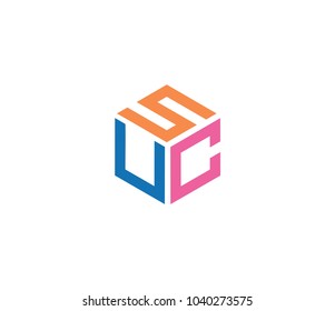 Letter S U C logo. Initial design vector