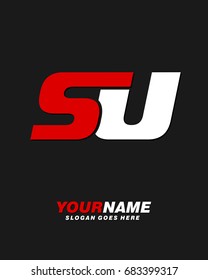 Letter S U logo template vector