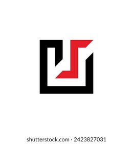 letter s U modern geometric symbol simple logo vector