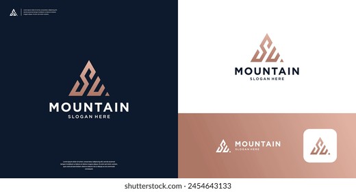 Letra S U inspiración de diseño de logotipo de montaña.