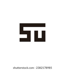 Letter S U square geometric symbol simple logo vector