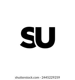 Letter S and U, SU logo design template. Minimal monogram initial based logotype.