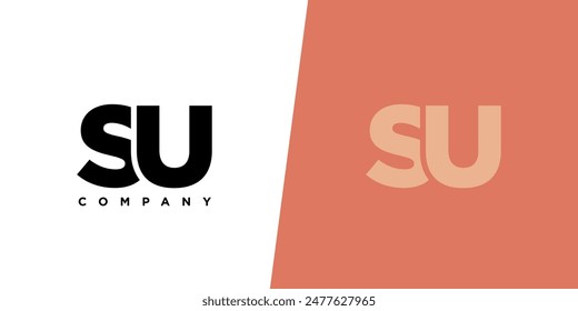 Letter S and U, SU logo design template. Minimal monogram initial based logotype.