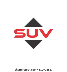 letter s and u and v with triangle logo design