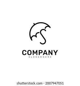 Logo des Briefes S. Umbrella. Vektordesign.