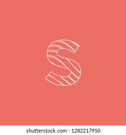 letter S uppercase logo with curved lines inside