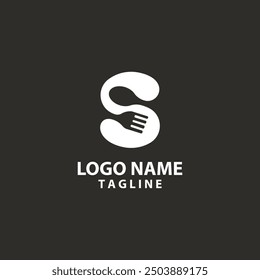 letter S utensils logo design vector