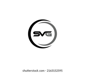Concepto de diseño del logotipo de forma redondeada de la letra S V G. Icono de vector colorido y creativo sobre fondo blanco.