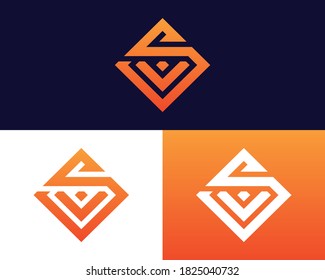 Letter S V logo design. creative minimal monochrome monogram symbol. Universal elegant vector emblem. Premium business logotype. Graphic alphabet symbol for corporate identity
