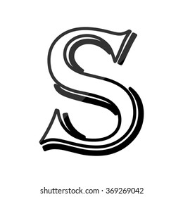 Letter S, vector alphabet