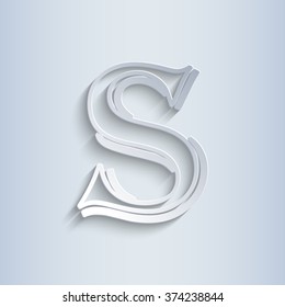 Letter S, vector alphabet