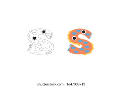 Paquete de ilustración de icono vector de letra s