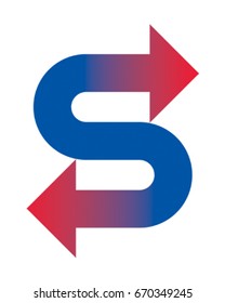 Letter S Vector Illustration. Arrow Icon.