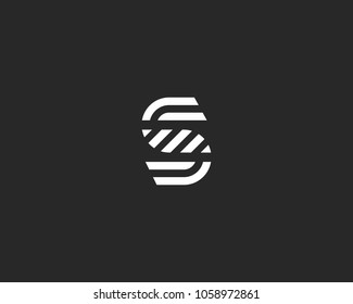 Letter S vector line logo design. Creative minimalism logotype icon symbol.