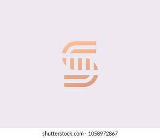 Letter S vector line logo design. Creative minimalism logotype icon symbol.