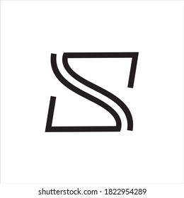 letter S vector line logo design