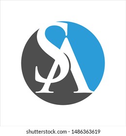 Letter S and A vector logo. 