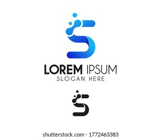 Letter S vector logo design. Molecule  icon concept. Modern logo for brand identity. Creative symbol element or template