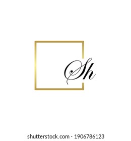 letter S. vector logo design frame in gold color