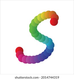Letter S Vector Logo Design with Beautiful Colors on white background. Copy space for text.