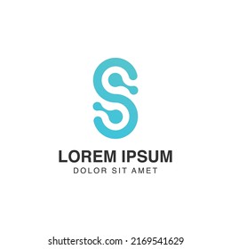Letter S vector logo design. Molecule icon concept. Modern logo for brand identity. Creative symbol element or template
