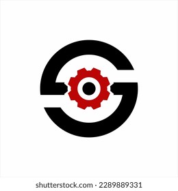 Letter S vector logo design with gears. Mechanic logo design.