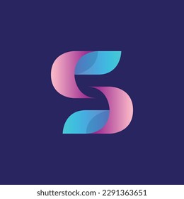 Diseño del logotipo vectorial de la letra S, belleza, sencillez y minimalismo