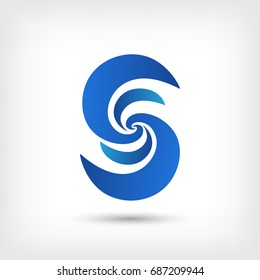 letter s vector logo design template, wave icon, spiral sign, curve symbol, vector illustration